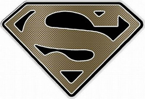 Superman Shield CARBON FIBER Gold
