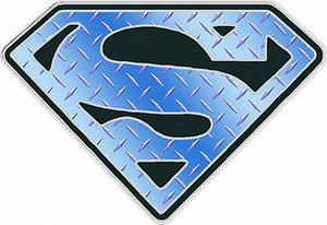 Superman Shield DIAMOND PLATE Blue