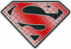 Superman Shield DIAMOND PLATE Red