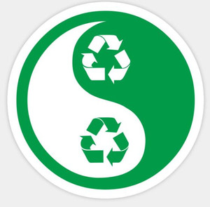 Yin Yang Recycle Sticker