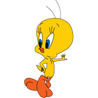 Tweety Bird Decal Leaning