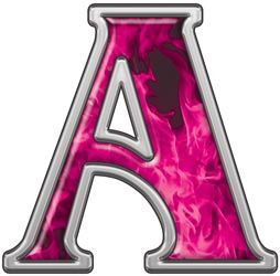 Pink Flame Letters - PAIR