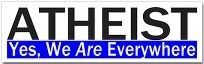 atheist everywhere bumper sticker