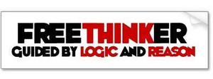 free thinker logic and reason bumper sticker