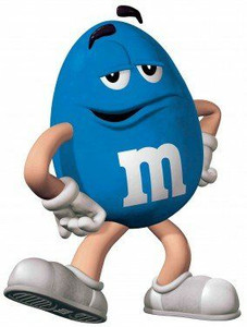 M&M blue peanut sticker