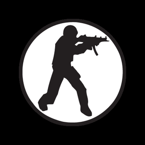 counter strike logo round sticker