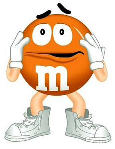 M&M orange sticker 3