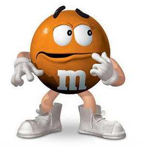 M&M orange sticker 4