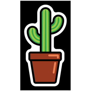 cactus in pot cartoon plant sticker
