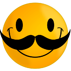 Smiley Face with Mustache Sticker