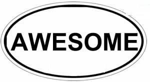 Awesome Oval Sticker