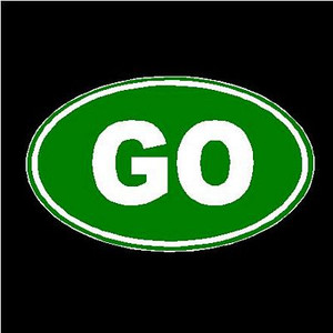 3 Go Oval Decal
