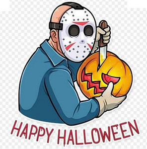 JASON FUNNY HAPPY HALOWEEN STICKER