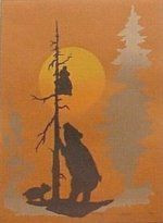 8x11 Animal Bear Silk Screen Print