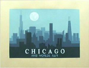 20x26 Chicago Worlds Fair Silk Screen Print