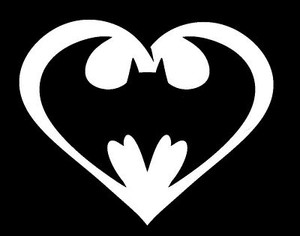 batman heart diecut decal