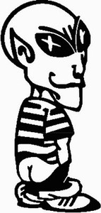 Alien Calvin Sticker