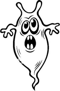 alien ghost like die cut decal