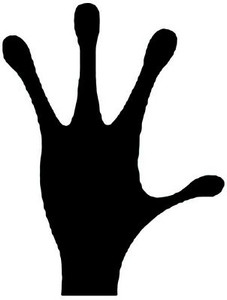 alien hand sticker decal