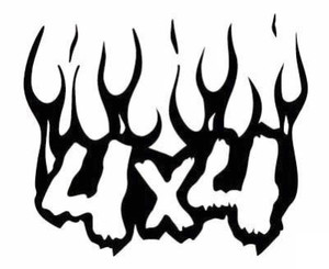 4x4 Vinyl Burning 4x4 Vinyl Auto Sticker