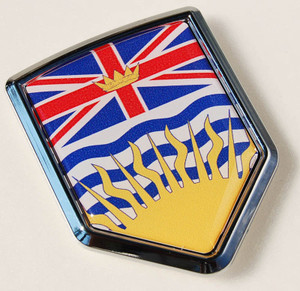 Canada British Columbia Flag Car Chrome Emblem Decal