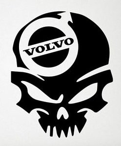 Volvo Die Cut skull Decal