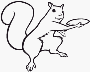 Disc Golf Club Squirrel Diecut Decal