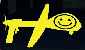 drone with smiley face decal