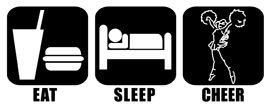 Eat Sleep Play CHEER Die cut Vinyl Decal
