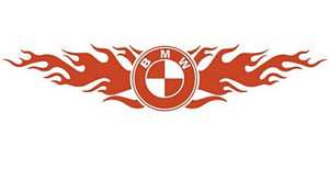 BMW Flames Back Window Graphic