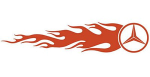 Mercedes Flames Mirrored Pair