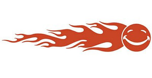 Smileyface Flames Mirrored Pair