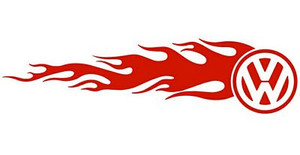 Volkswagon Flames Mirrored Pair