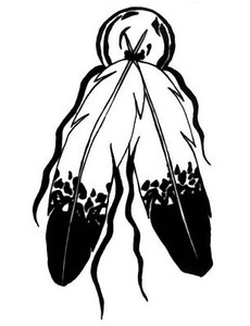 Double Feathers Indian Decal