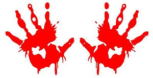 Bloody Hand Prints Die Cut Decal