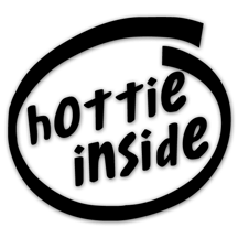 Hottie Inside Diecut Vinyl Decal Sticker