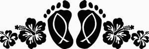 Christ Hawaiian Die Cut Decal