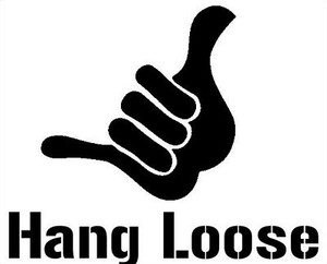 Hang Loose Hawaiian Die Cut Decal with Text