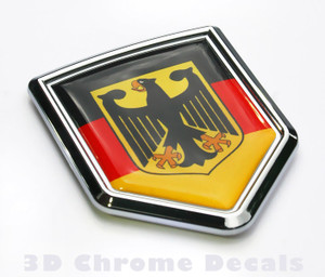 German Decal Germany Flag Car Chrome Emblem Sticker