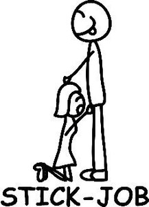 Stick Job Diecut Decal Funny Guy Sticker