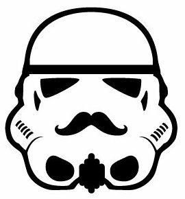 Storm Trooper Mask with Mustache Diecut Decal
