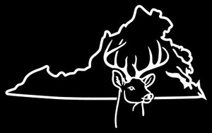 deer hunting virginia ANY STATE OUTLINE sticker