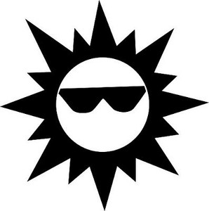 sun sunglasses vinyl car window decal