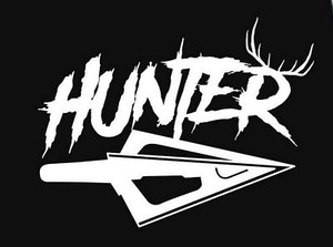 Bow Hunter Arrow Tip with Antlers Vinyl Car Truck Window Decal Sticker