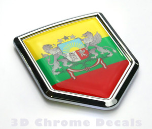 Lithuania Flag Emblem Chrome Car Decal Sticker