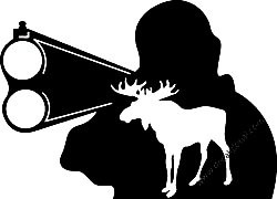Moose Hunting Shot Gun Diecut Vinyl Decal