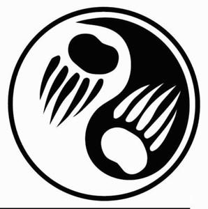 tribal bear paw yin yang vinyl hunting sticker