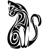 Tribal Cat Diecut Decal