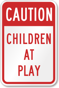 Children at Play Aluminum Sign 1