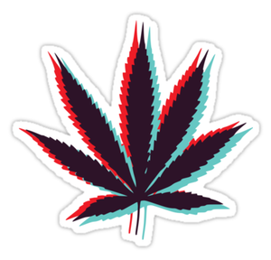 3D weed leaf weed car wall window sticker
